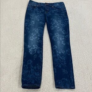 GAP 1969 Dark Blue Floral Pattern Always Skinny Jeans Size 27